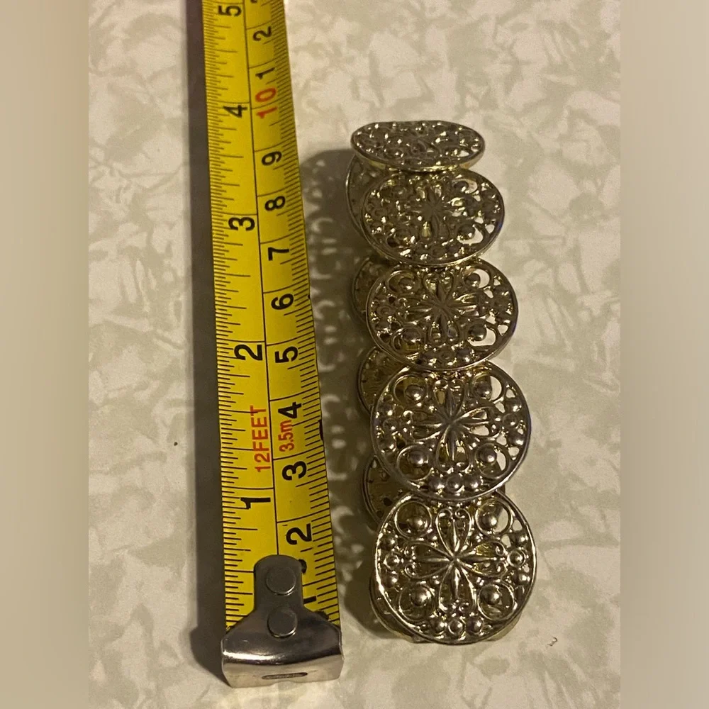 Ornate Medallion Stretch Costume Bracelet #7676 - Picture 3 of 5